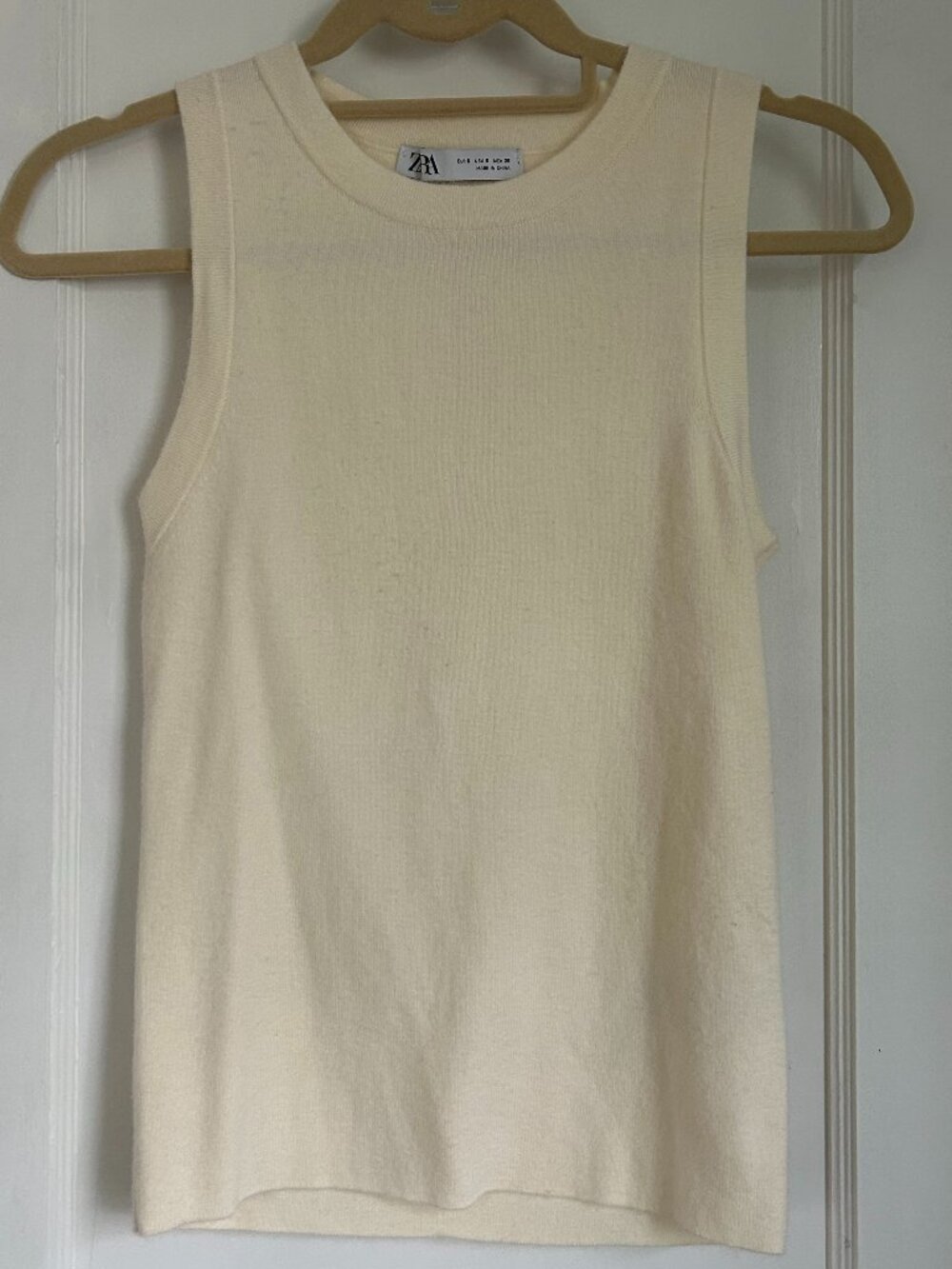 Zara Cream Knit Tank Top Size S